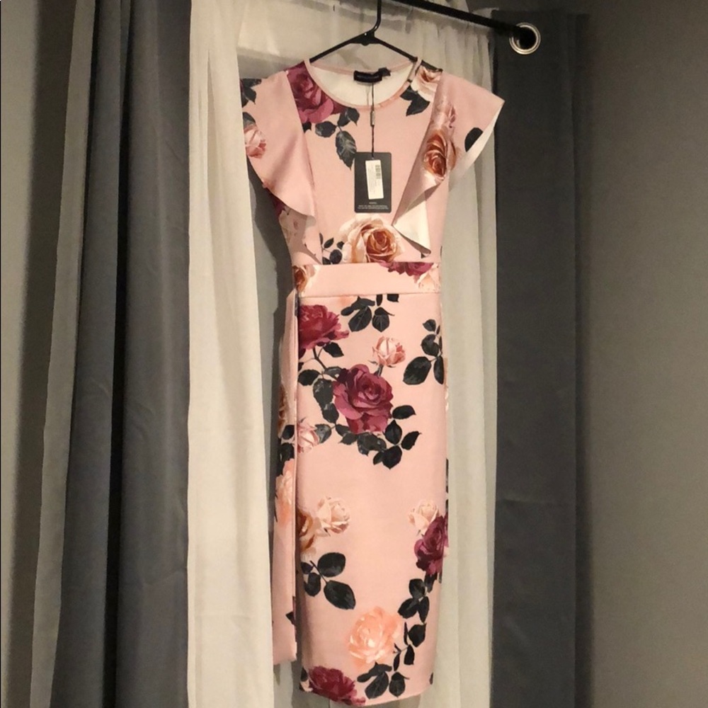 Pink floral dress